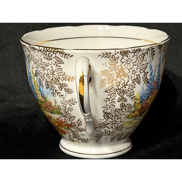 Colclough bone china tea cup. Lady in garden. Floral. Made in England. Beautiful - Picture 2 of 7